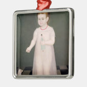 Junges Mädchen mit einer Puppe, 1838 Silbernes Ornament (Links)