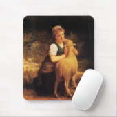 Junges Mädchen mit Lamm Mousepad (Mit Mouse)