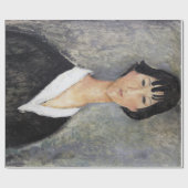 Junges Mädchen mit schwarzen Haaren, Modigliani Geschenkpapier (Flach)