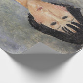 Junges Mädchen mit schwarzen Haaren, Modigliani Geschenkpapier (Ecke)