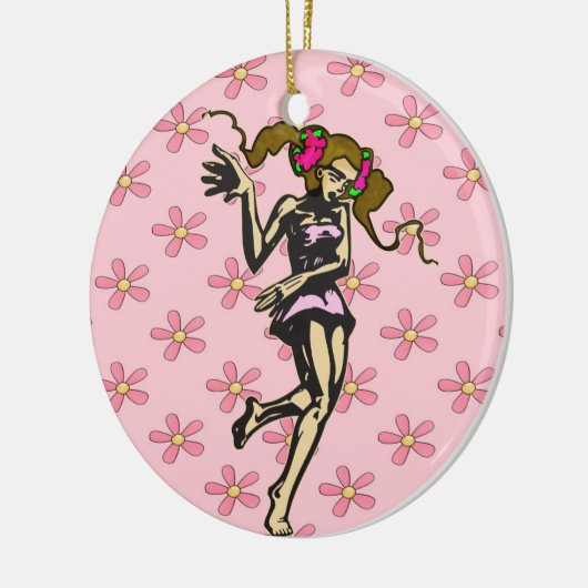 Junges Mädchen-Tänzer Keramik Ornament (Links)