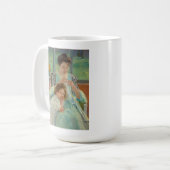 Junges Mutter-Nähen Kaffeetasse (Vorderseite Links)