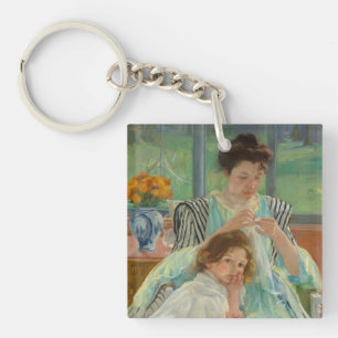 Junges Mutter-Nähen Schlüsselanhänger