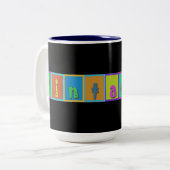 junges Perlhuhn Perlmuschel Zweifarbige Tasse (Vorderseite Links)