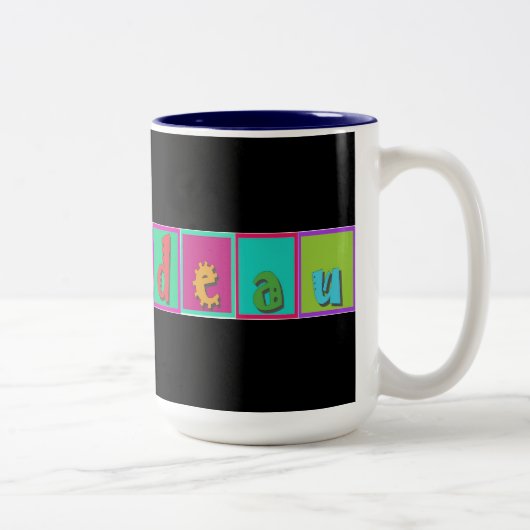 junges Perlhuhn Perlmuschel Zweifarbige Tasse (Rechts)