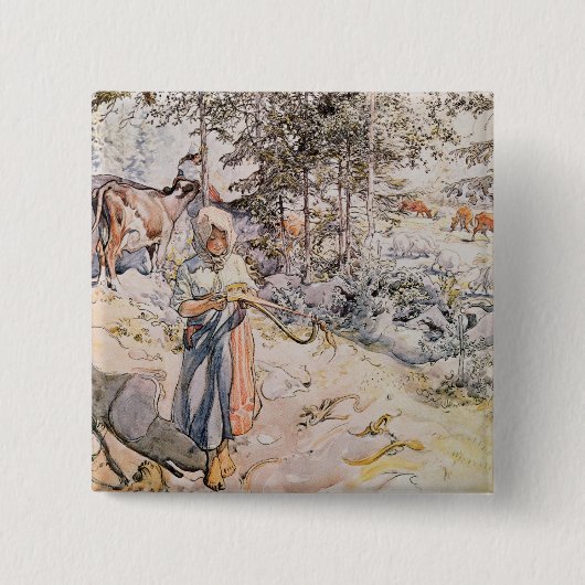 Junges spinnendes Mädchen, 1905 Button (Vorderseite)