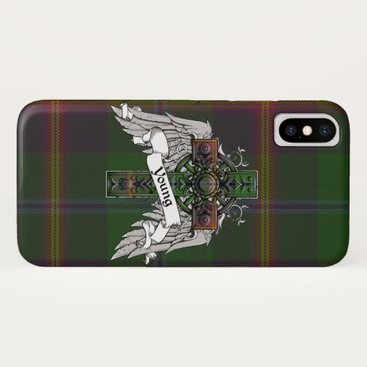 Junges Tartan-Kreuz Case-Mate iPhone Hülle (Rückseite (Horizontal))