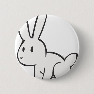 Junges und niedliches weißes Kaninchen Button