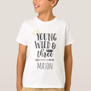 Junges wildes und drei Shirt-Jungen-Mädchen T-Shirt