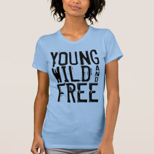 Junges wildes und freies Damen-Trägershirt-Blau T-Shirt