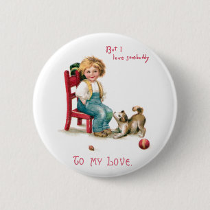 Jungeund WelpeVintager Valentine Button