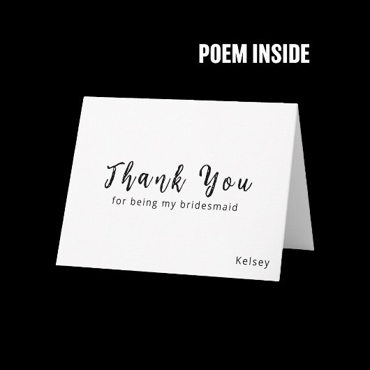 Jungferndankeskartemit Gedicht innen Dankeskarte