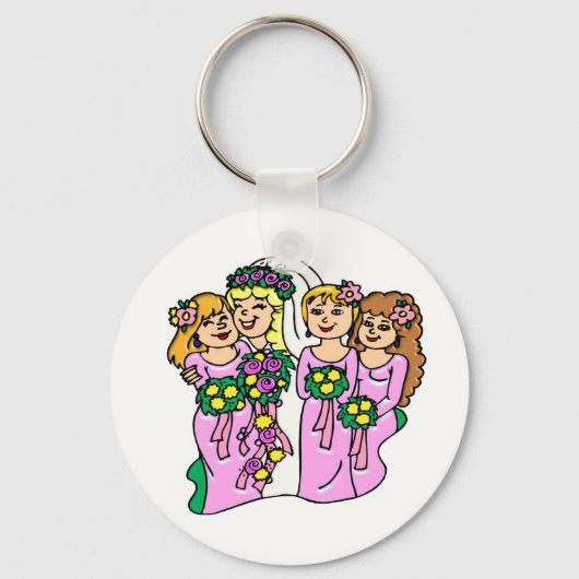 Jungfernhäuser in Rosa Schlüsselanhänger (Vorderseite)