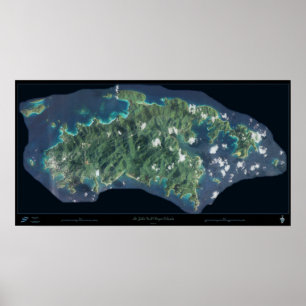 Jungferninseln-Satellitenplakat Johannes US Poster