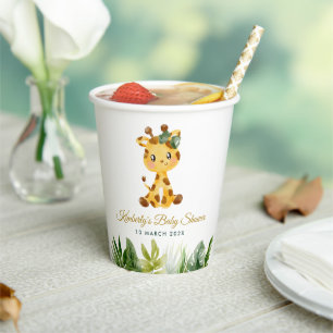 Jungfernsafari-Babydusche Pappbecher