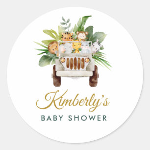 Jungfernsafari-Babydusche Runder Aufkleber