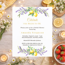 Jungfernschmaus lila Blumensträuße Zitronen Einlad