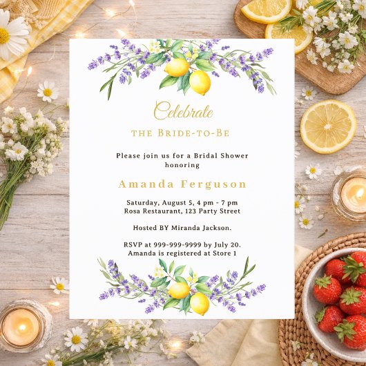 Jungfernschmaus lila Blumensträuße Zitronen Einlad