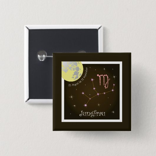 Jungfrau 23. August bis 23. September Buttons (Vorne & Hinten)