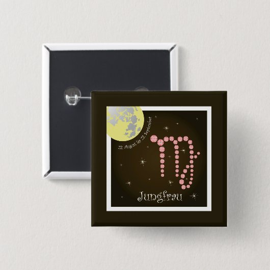 Jungfrau 23. August bis 23. September Buttons (Vorne & Hinten)