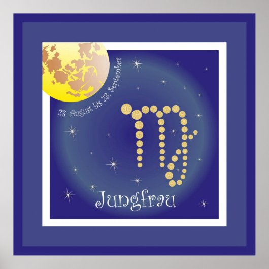 Jungfrau 23. August bis 23. September Poster (Vorne)