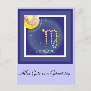 Jungfrau 23. August bis 23. September Postkarte