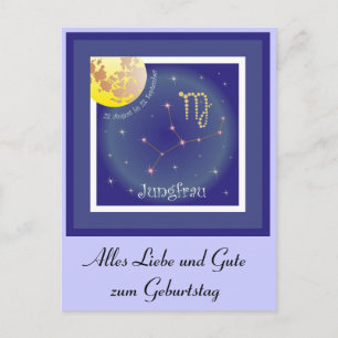 Jungfrau 23. August bis 23. September Postkarte