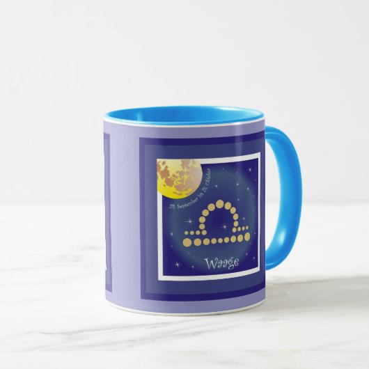 Jungfrau 23. August bis 23. September Tasse (VorderseiteRechts)