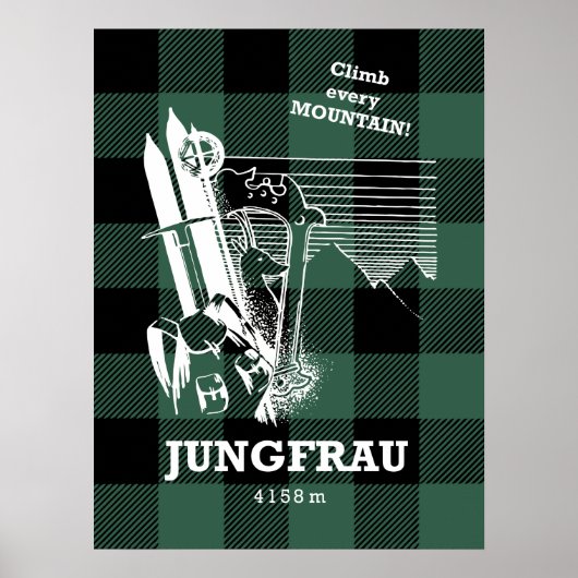 Jungfrau 4158 m Schweizer Alpen Bergsteigen Poster (Vorne)