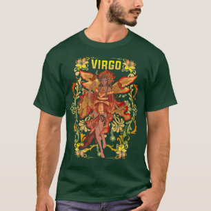 Jungfrau Anime Geburtstag Fee Feen Jungfrau Schwar T-Shirt