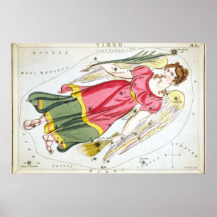 Jungfrau Astrologische Zeichnung Poster