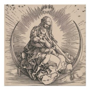 Jungfrau auf dem Mondsichel von Albrecht Dürer Poster