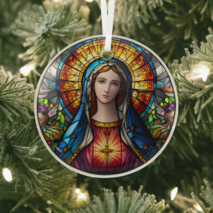 Jungfrau aus Hartglas Mary Ornament Aus Glas