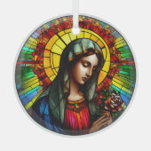Jungfrau aus Hartglas Mary Ornament Aus Glas (Vorderseite)