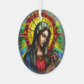 Jungfrau aus Hartglas Mary Ornament Aus Glas (Vorderseite links)