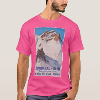 Jungfrau-Bahn Schweiz Vintag Retro Travel Pos T-Shirt