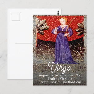 Jungfrau das Jungfrau-Sternzeichen Geburtstagsfeie Postkarte