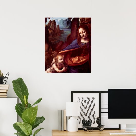 Jungfrau der Felsen durch Leonardo da Vinci Poster (Heimbüro)
