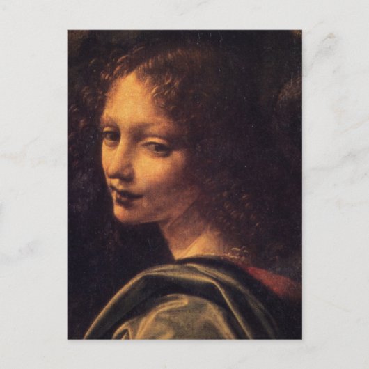 Jungfrau der Felsen - Engel Postkarte (Vorderseite)