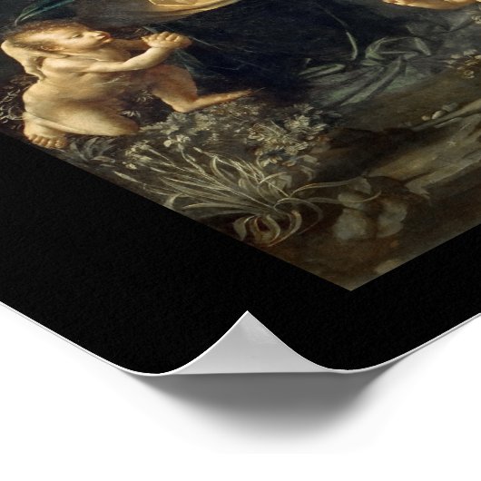 Jungfrau der Felsen, Leonardo da Vinci Poster (Ecke)
