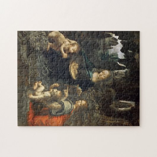 Jungfrau der Felsen, Leonardo da Vinci Puzzle (Horizontal)