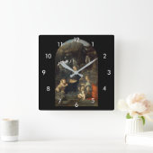 Jungfrau der Felsen, Leonardo da Vinci Quadratische Wanduhr (Zuhause)