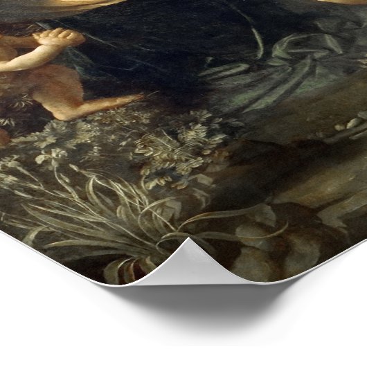 Jungfrau der Felsen - Louvre - Leonardo - Poster (Ecke)