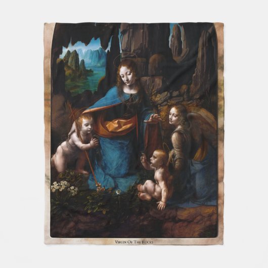 Jungfrau der Felsen von Leonardo da Vinci Fleecedecke (Vorderseite)