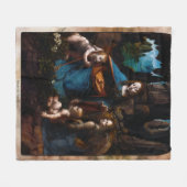 Jungfrau der Felsen von Leonardo da Vinci Fleecedecke (Vorderseite (Horizontal))