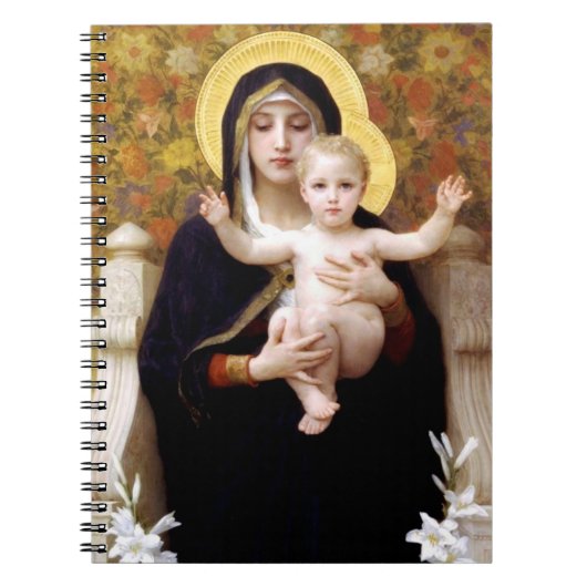 Jungfrau der Lilies - William-Adolphe Bouguereau Notizblock (Vorderseite)