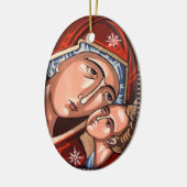 Jungfrau der süßen Kuss-Weihnachtsverzierung Keramikornament (Links)