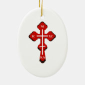 Jungfrau der süßen Kuss-Weihnachtsverzierung Keramikornament (Hinten)