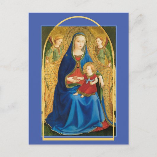 "Jungfrau des Pomegranats" Fra Angelico Postkarte (Vorderseite)