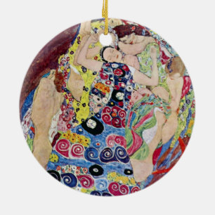 Jungfrau (Die Jungfrau), Gustav Klimt, Vintage Art Keramikornament